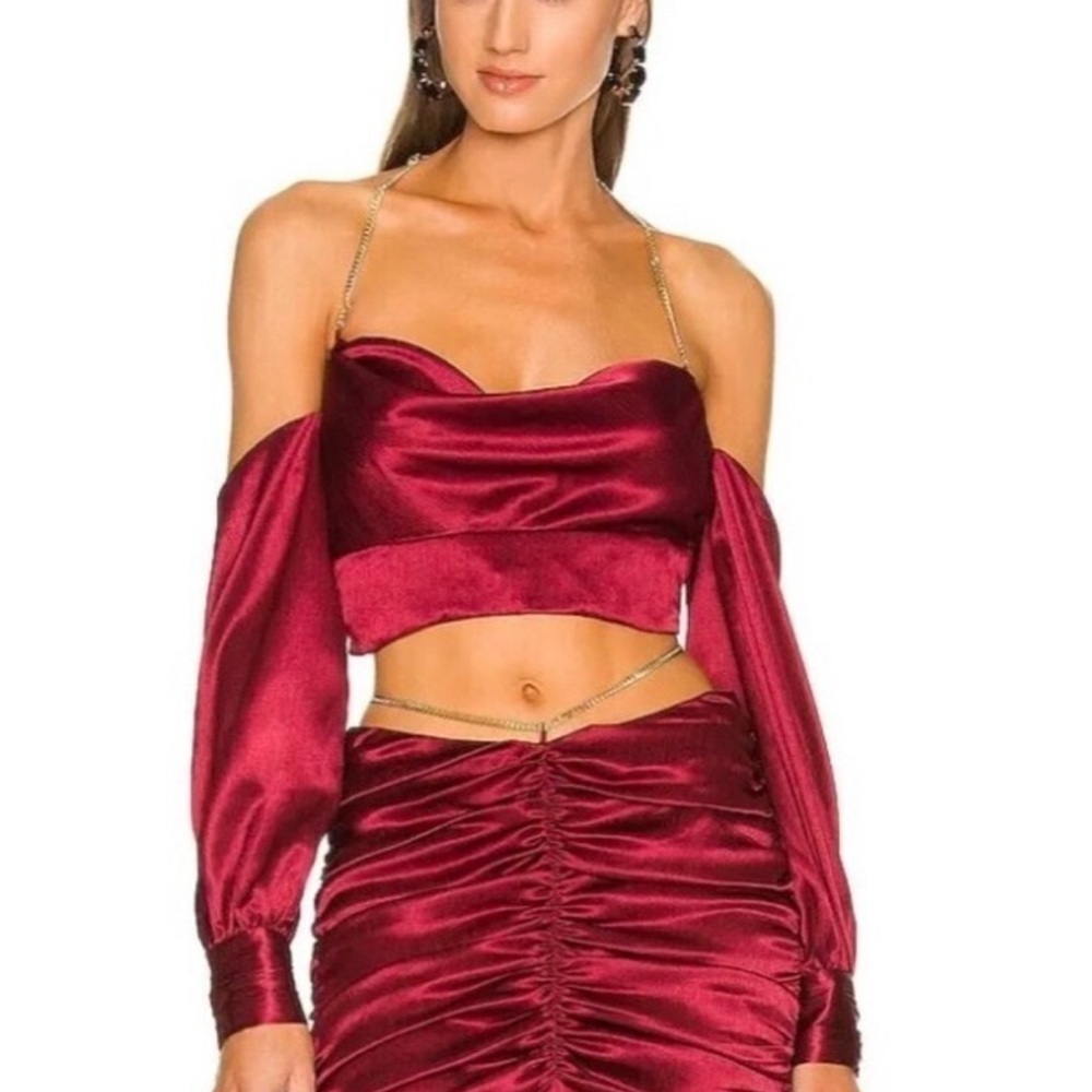 Elegant Burgundy Off-Shoulder Top